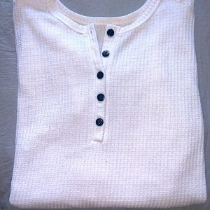 White Waffle Knit Long Sleeve